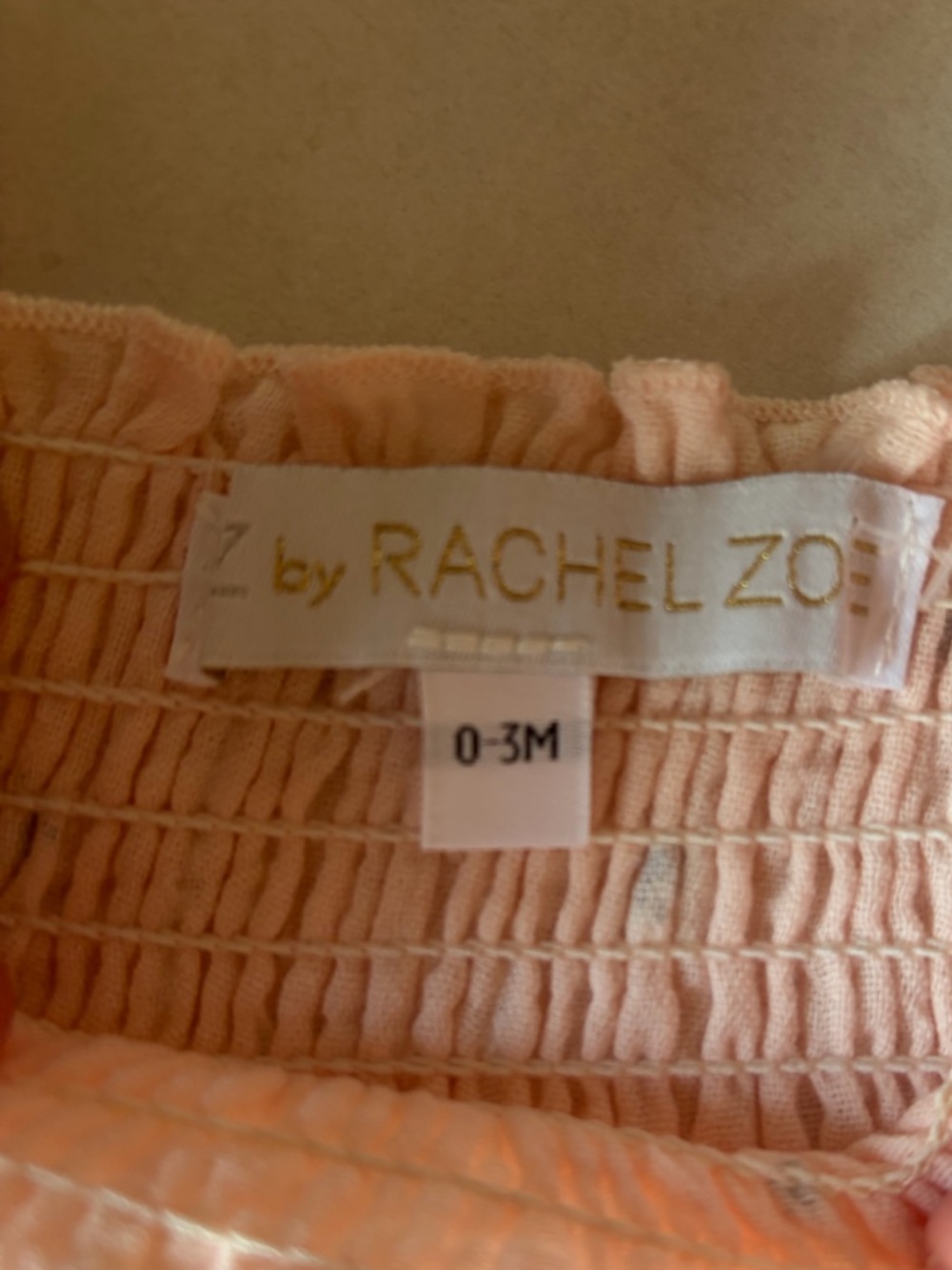 Rachel Zoe Peach Ruffle Muslin Dress with Matching Bloomers & Bow - Picture 2 of 4